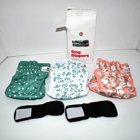 Pet Parents Washable Female Dog Diapers & Extender, Daisy 3 pack-Size: SMALL NIB - Picture 1 of 4